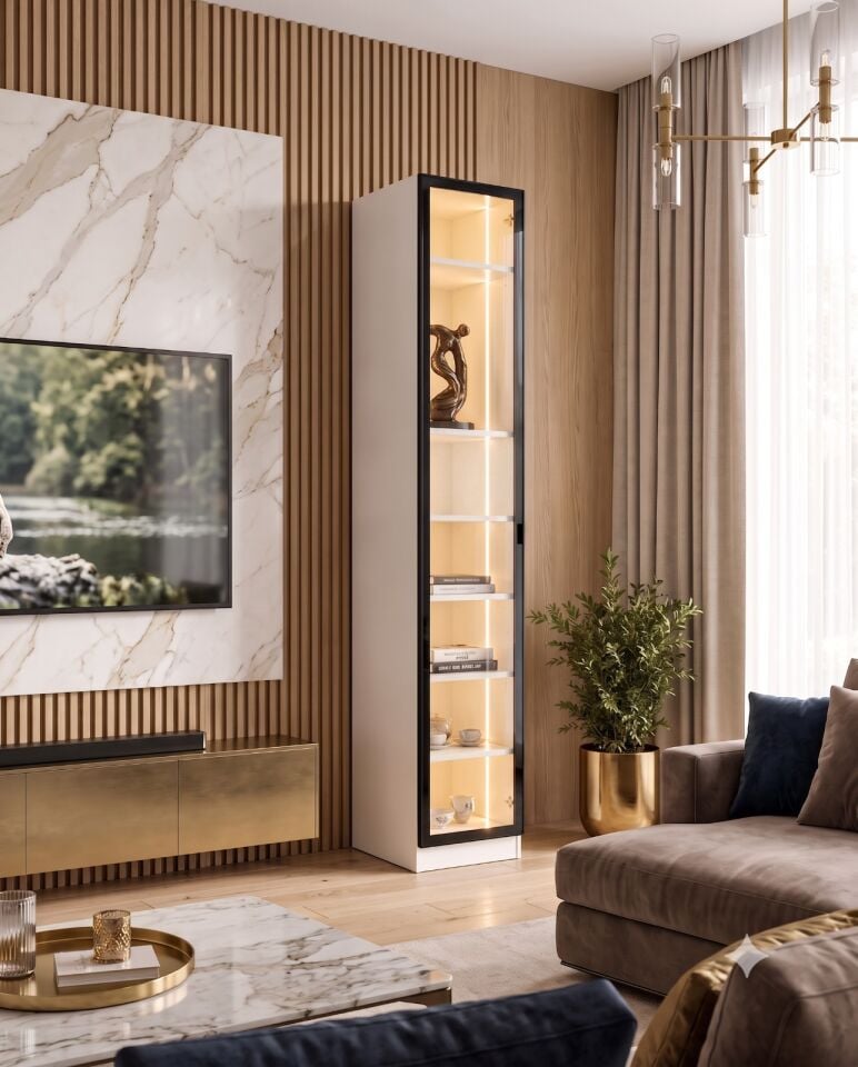 Cam Kapaklı Modern Vitrin
